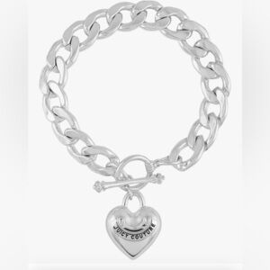Juicy Couture toggle heart charm bracelet in silver